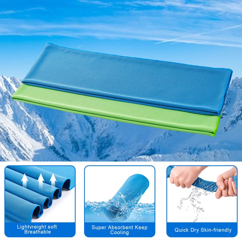 CADONO 4 Pack Cooling Towel (40""x12"")  Soft Breathable Chilly Towel  Ice Towel  Microfiber Towel for Yoga  Sport  Running  Workout Gym  Camping  Fitness  Workout & More Activities(Multicolor) - Image 3
